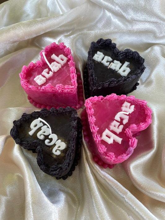 ACAB Vintage Heart Cake Candle